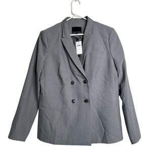 Banana Republic Gray Double-Breasted Blazer